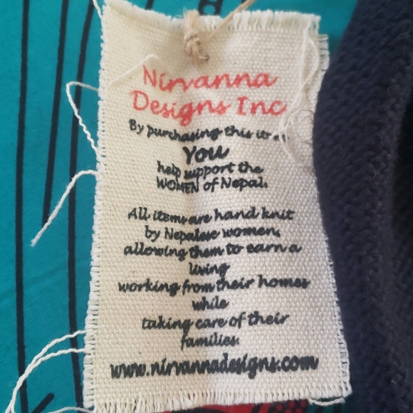 HM Nepalese "Johnny" Depp Slouch Navy Wool Beanie - Picture 3 of 3